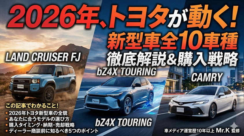 トヨタ新型車2026年モデル一覧|全車種を徹底解説