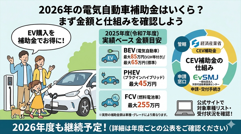 2026年の電気自動車補助金はいくら？まず金額と仕組みを確認しよう