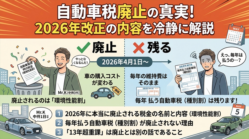 自動車税は本当に廃止になる？2026年の改正内容を解説