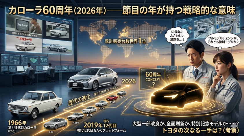 カローラ60周年（2026年）——節目の年が持つ戦略的な意味
