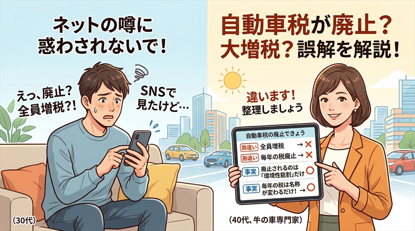 「自動車税が廃止される」「大増税」は誤解？よくある勘違いを解説