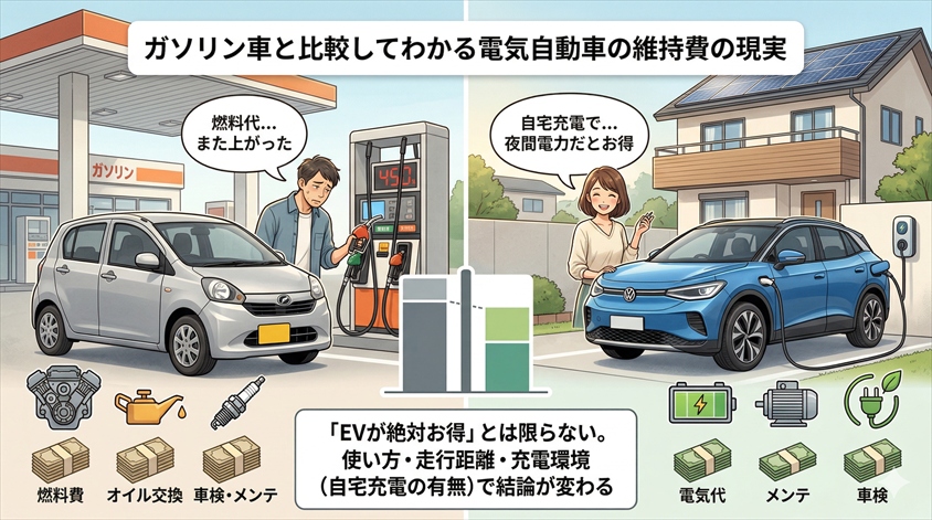 ガソリン車と比較してわかる電気自動車の維持費の現実