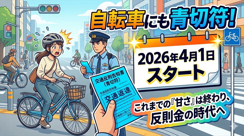自転車の青切符はいつから？2026年4月1日スタート