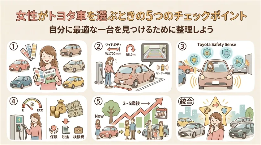 女性がトヨタ車を選ぶときの5つのチェックポイント
