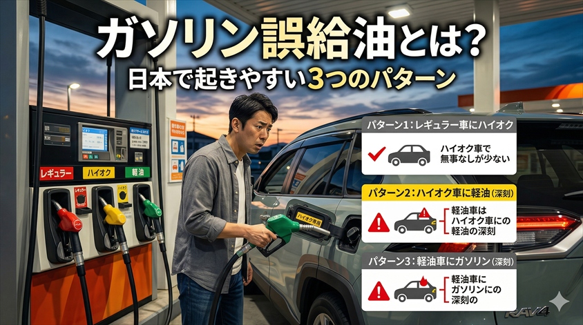 ガソリン誤給油とは？日本で起きやすい3つのパターン
