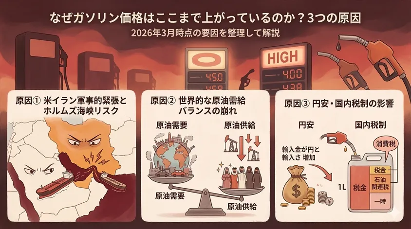 なぜガソリン価格はここまで上がっているのか？3つの原因