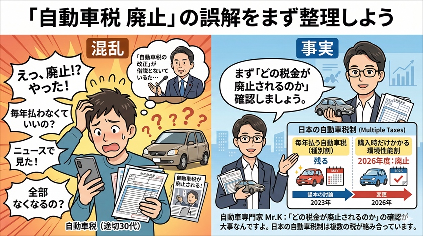 「自動車税 廃止」の誤解をまず整理しよう