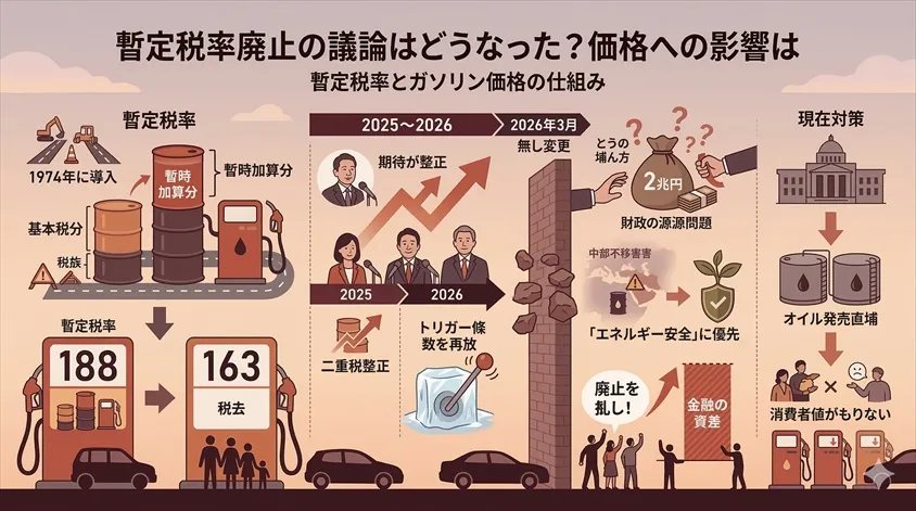 暫定税率廃止の議論はどうなった？価格への影響は