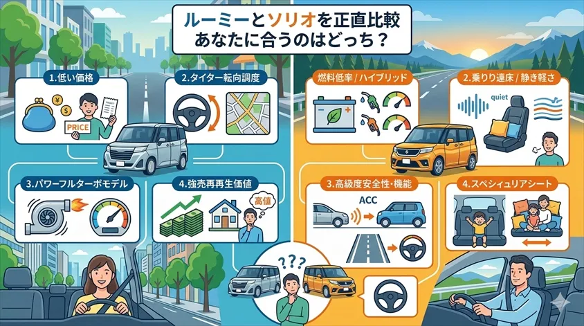 ルーミーとソリオを正直比較｜どっちを選ぶべき？