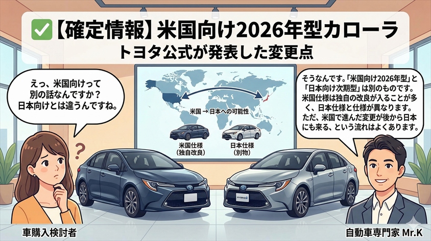 【確定情報】米国向け2026年型カローラ——トヨタ公式が発表した変更点