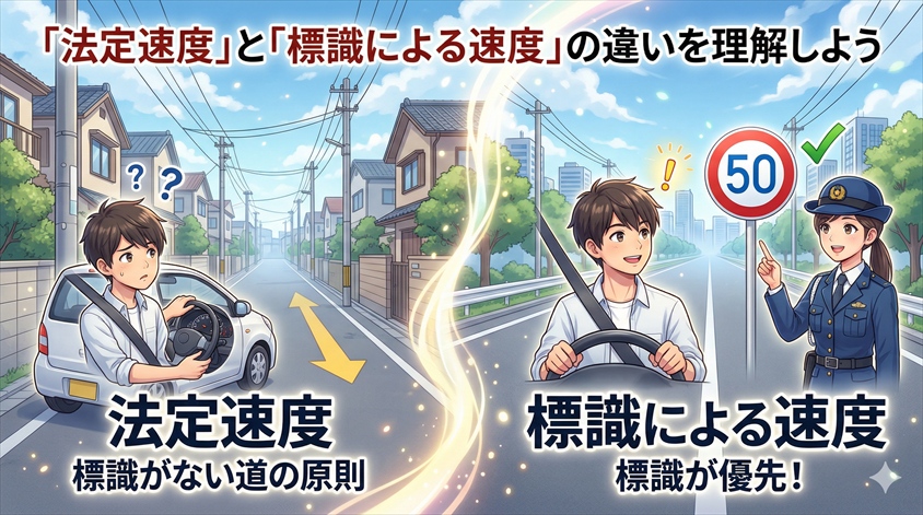 「法定速度」と「標識による速度」の違いを理解しよう