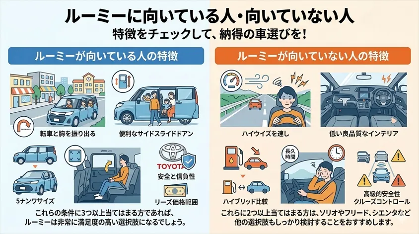 ルーミーに向いている人・向いていない人