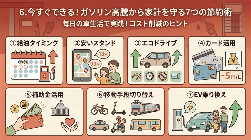 今すぐできる！ガソリン高騰から家計を守る7つの節約術