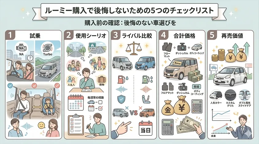 ルーミー購入で後悔しないための5つのチェックリスト