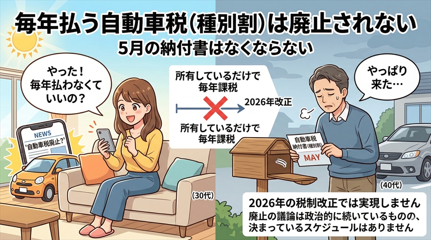 「毎年払う自動車税（種別割）」は廃止されない