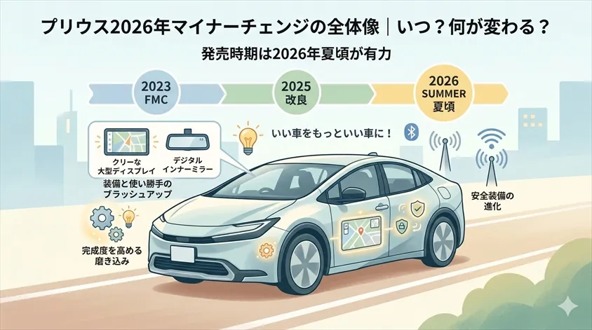 プリウス2026年マイナーチェンジの全体像｜いつ？何が変わる？
