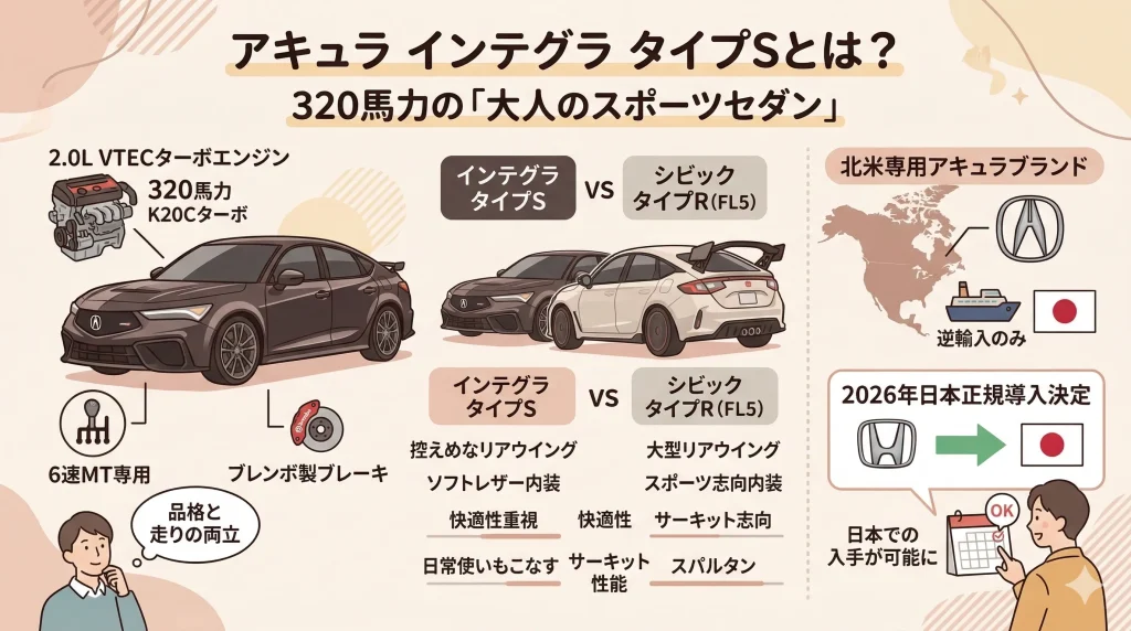アキュラ インテグラ タイプSとは？320馬力の「大人のスポーツセダン」