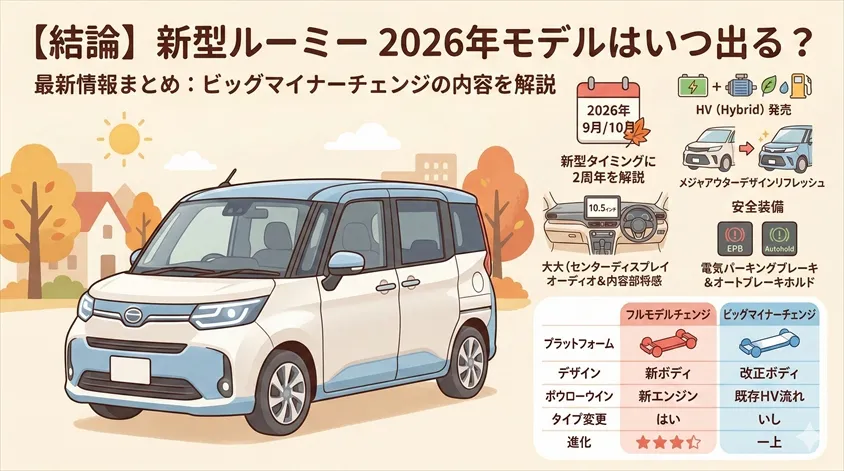 【結論】新型ルーミー 2026年モデルはいつ出る?最新情報まとめ