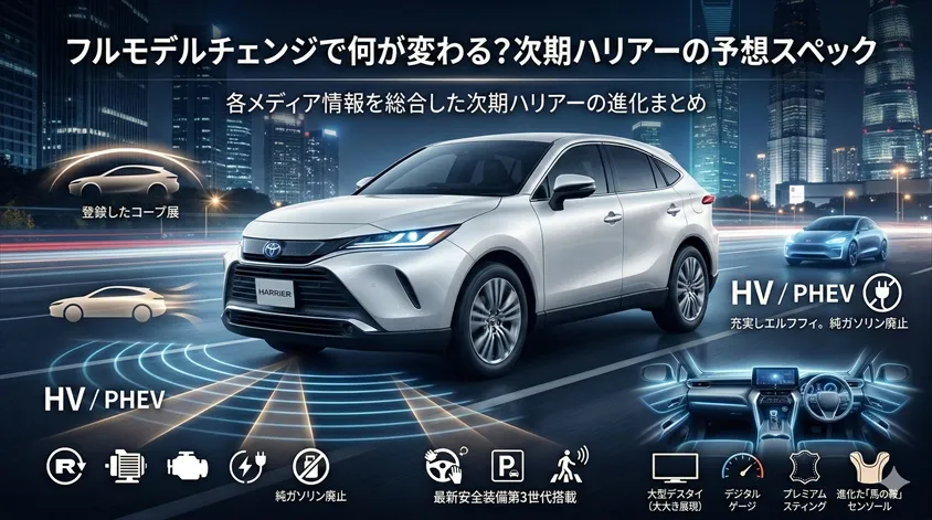 フルモデルチェンジで何が変わる？次期ハリアーの予想スペック