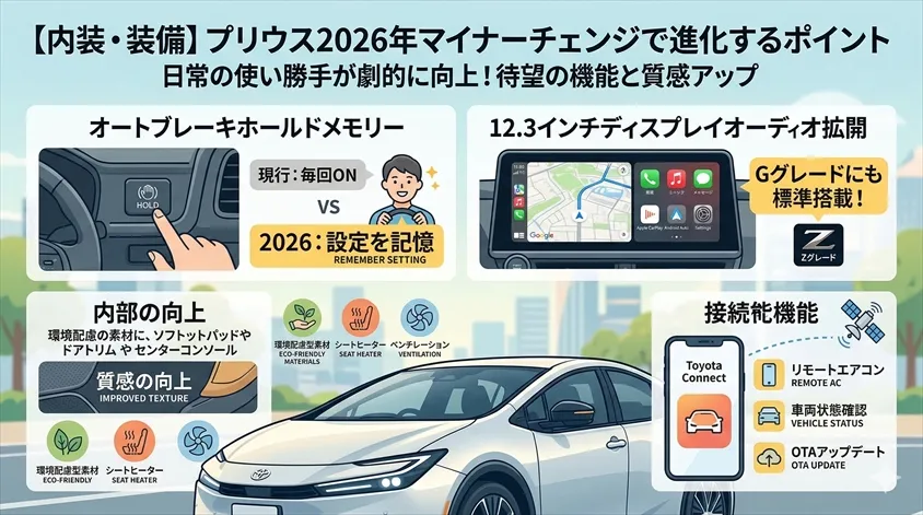 【内装・装備】プリウス2026年マイナーチェンジで進化するポイント