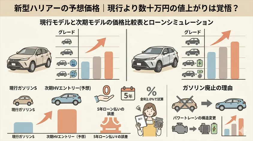 新型ハリアーの予想価格｜現行より数十万円の値上がりは覚悟？