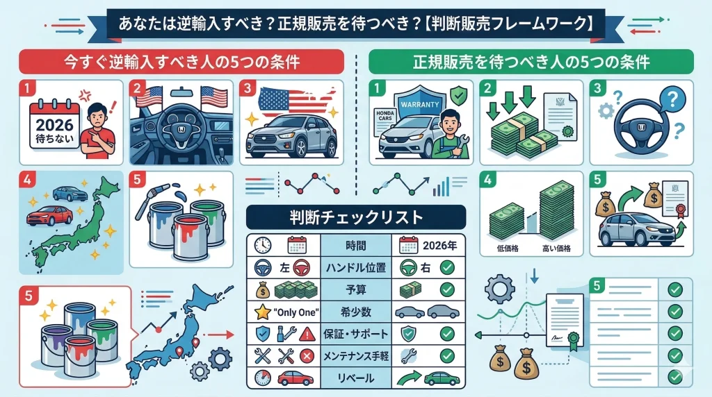 あなたは逆輸入すべき？正規販売を待つべき？【判断フレームワーク】