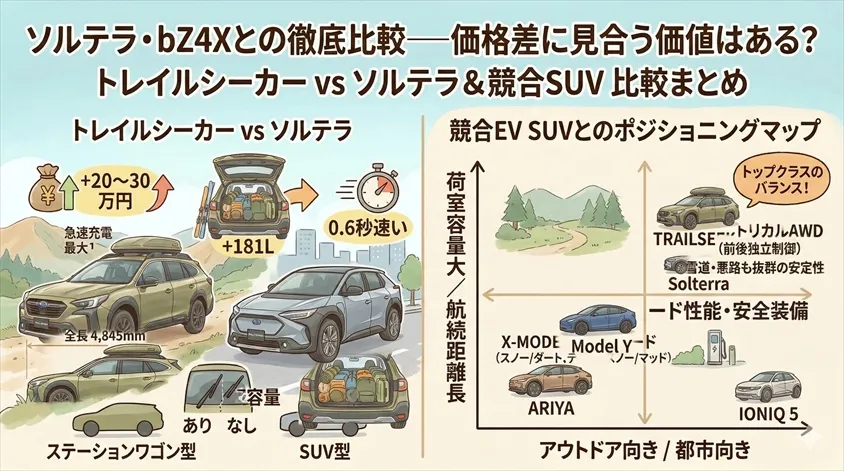 ソルテラ・bZ4Xとの徹底比較──価格差に見合う価値はある？
