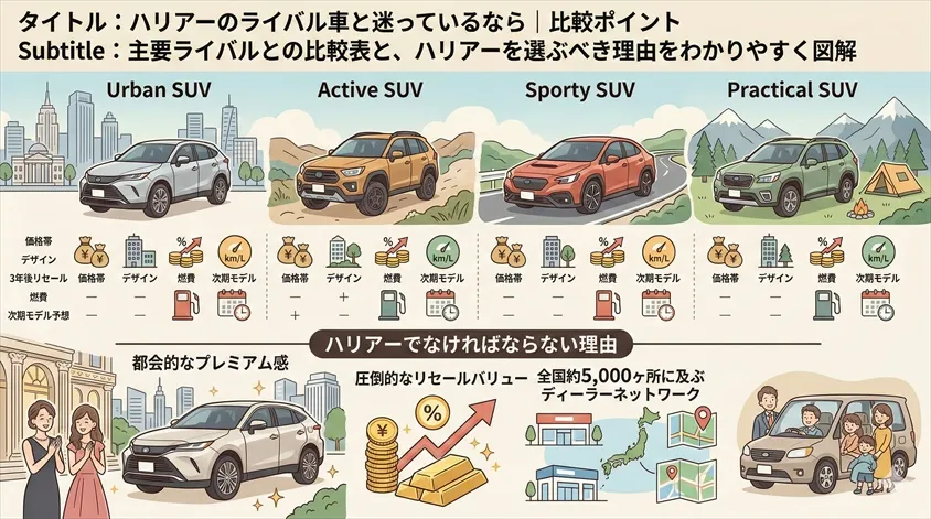 ハリアーのライバル車と迷っているなら｜比較ポイント