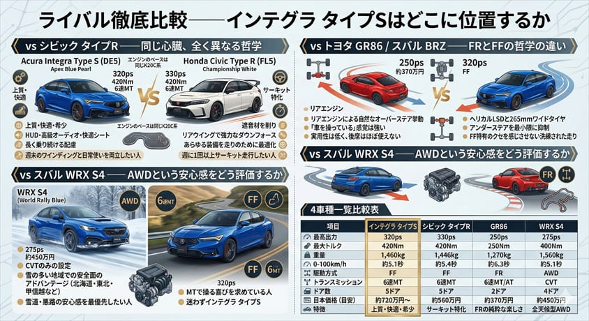 ライバル徹底比較——インテグラ タイプSはどこに位置するか
