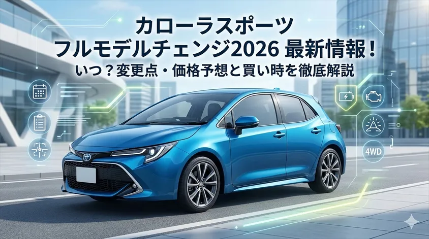 カローラスポーツ フルモデルチェンジ2026はいつ？発売時期・変更点・価格予想と買い時を徹底解説