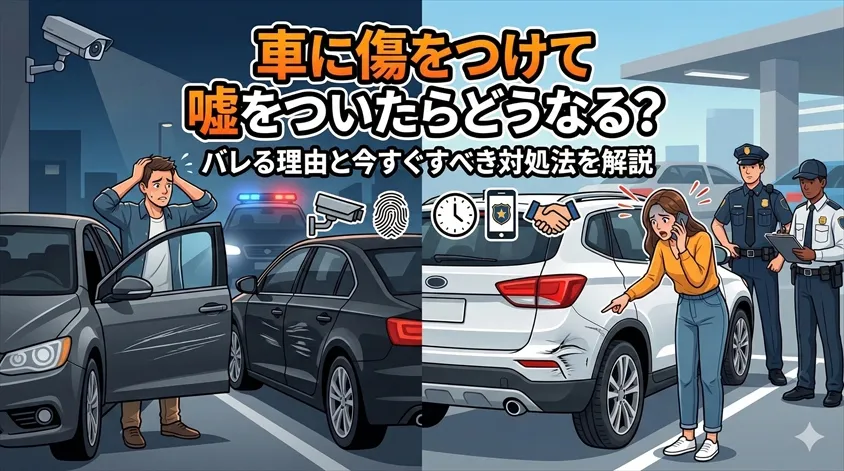 車に傷をつけて嘘をついたらどうなる？バレる理由と今すぐすべき対処法を解説