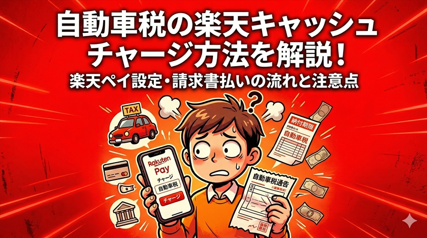 自動車税の楽天キャッシュ チャージ方法を解説｜楽天ペイ設定・請求書払いの流れと注意