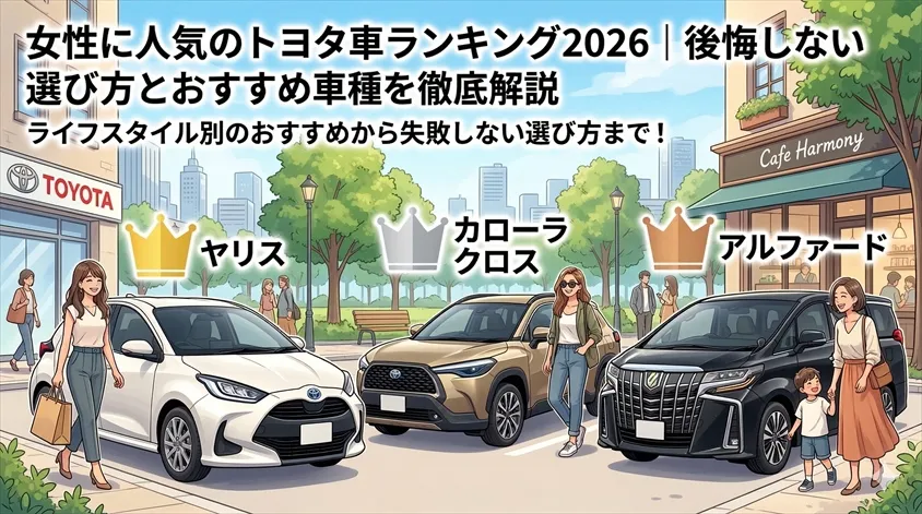 女性に人気のトヨタ車ランキング2026｜後悔しない選び方とおすすめ車種を徹底解説