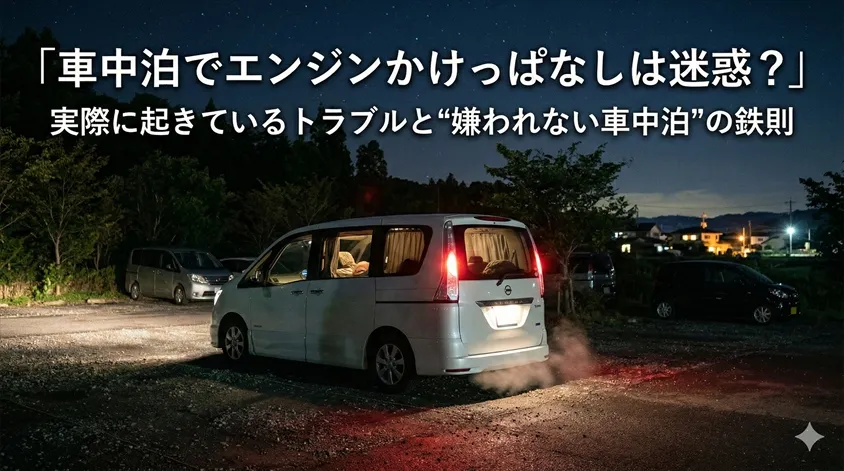 車中泊でエンジンかけっぱなしは迷惑?実際に起きているトラブルと“嫌われない車中泊”の鉄