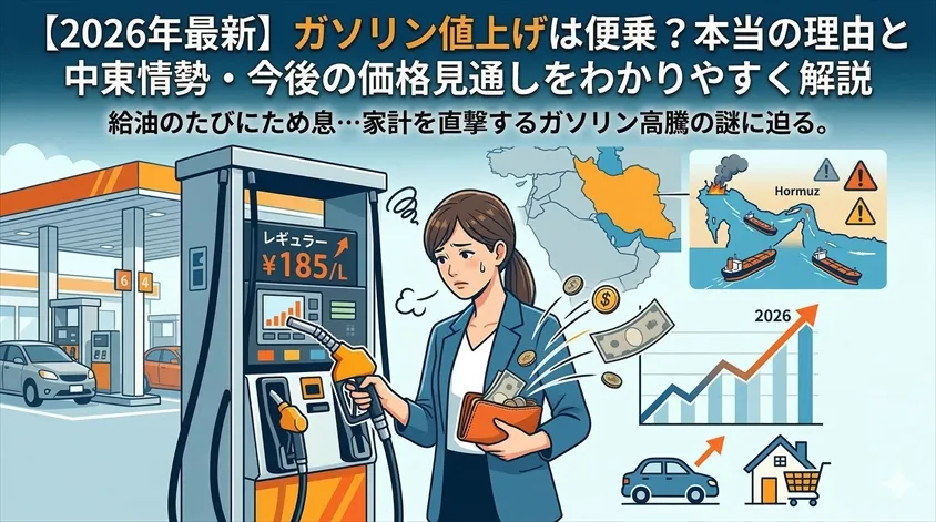【2026年最新】ガソリン値上げは便乗？本当の理由と中東情勢・今後の価格見通しをわかりやすく解説