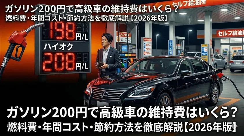 ガソリン200円で高級車の維持費はいくら？燃料費・年間コスト・節約方法を徹底解説【2026年版】