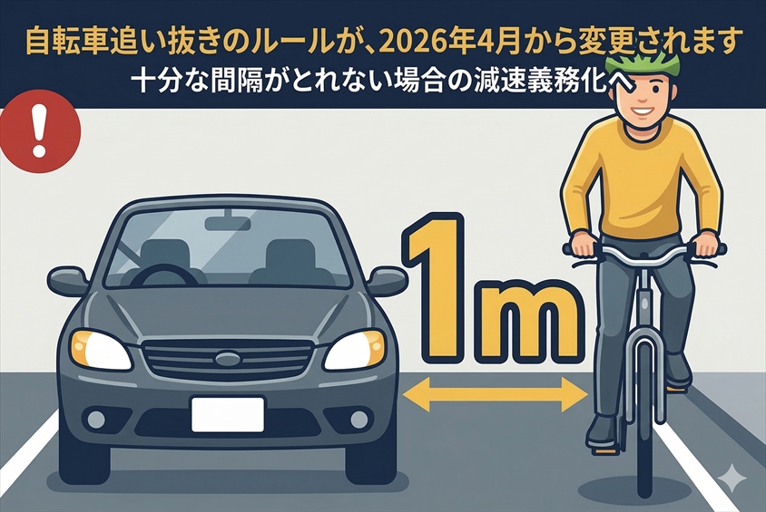 自転車の追い抜きルールはどう変わる?2026年4月からの注意点をわかりやすく解説