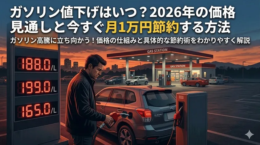 ガソリン値下げはいつ？2026年の価格見通しと今すぐ月1万円節約する方法