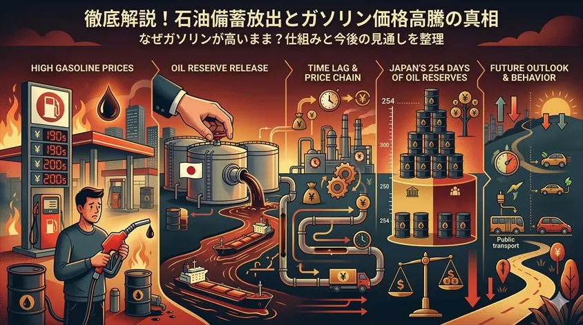 石油備蓄放出とは?なぜガソリンが高いままなのか理由と今後の見通しを解説