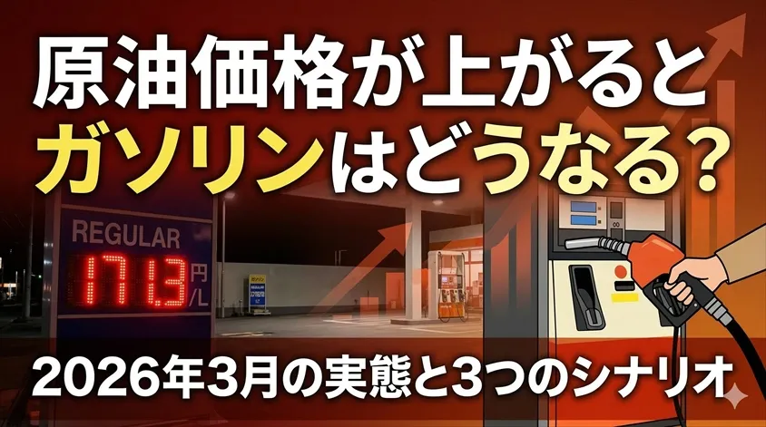 原油価格が上がるとガソリンはどうなる?2026年3月の実態と3つのシナリオ