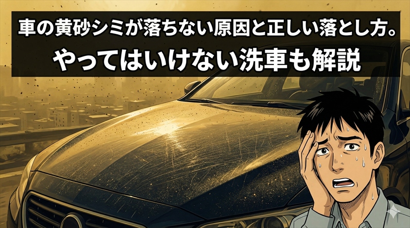 車の黄砂シミが落ちない原因と正しい落とし方。やってはいけない洗車も解説