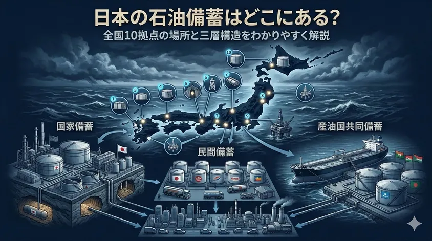 日本の石油備蓄はどこにある？全国10拠点の場所と三層構造をわかりやすく解説
