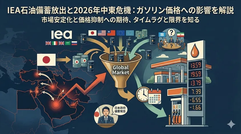 IEA石油備蓄放出とは？2026年中東危機とガソリン価格への影響をわかりやすく解説