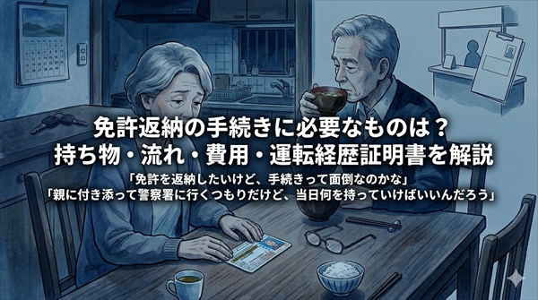 免許返納の手続きに必要なものは?持ち物・流れ・費用・運転経歴証明書を解説