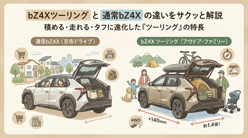 bZ4Xツーリングとは？通常bZ4Xとの違いをサクッと解説