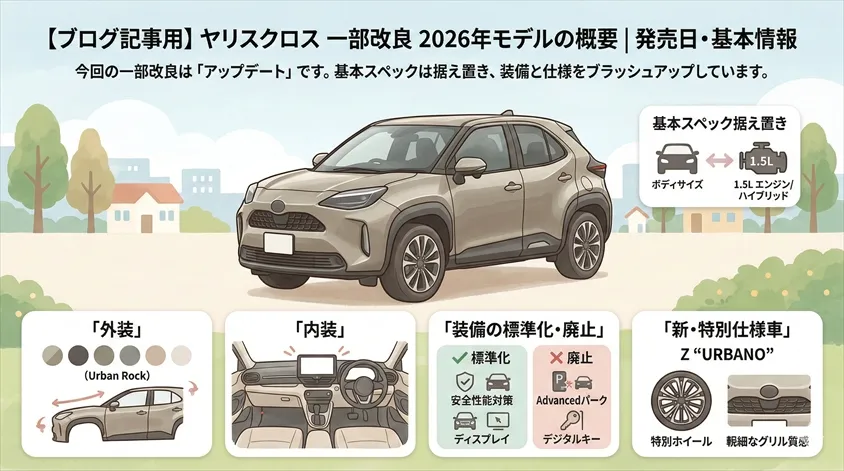 ヤリスクロス 一部改良 2026年モデルの概要|発売日・基本情報
