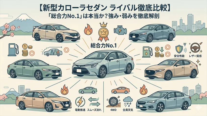 ライバル車との徹底比較|カローラセダンは本当にベストか?