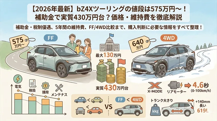 補助金で実質いくら？bZ4Xツーリングの"本当の値段"を試算