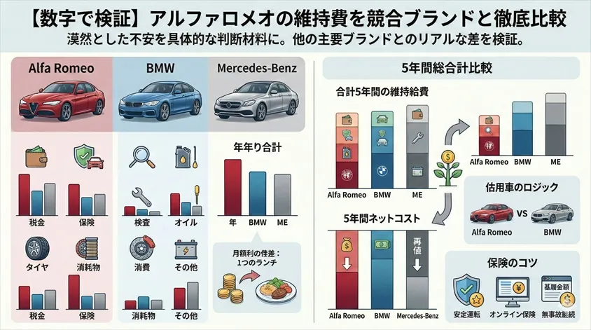 【数字で検証】アルファロメオの維持費を競合ブランドと徹底比較