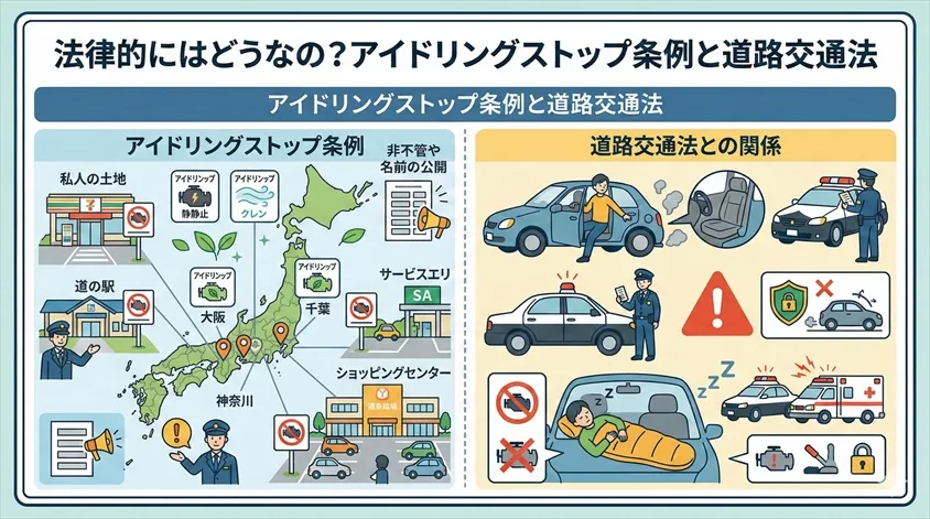 法律的にはどうなの？アイドリングストップ条例と道路交通法